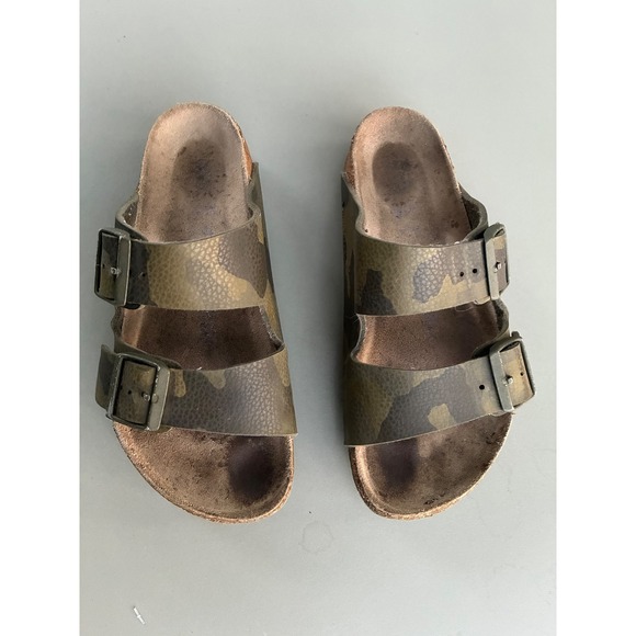 Birkenstock Shoes - Birkenstock Arizona Camo Green Birko-Flor Slide Sandals Womens 37 (US 6)